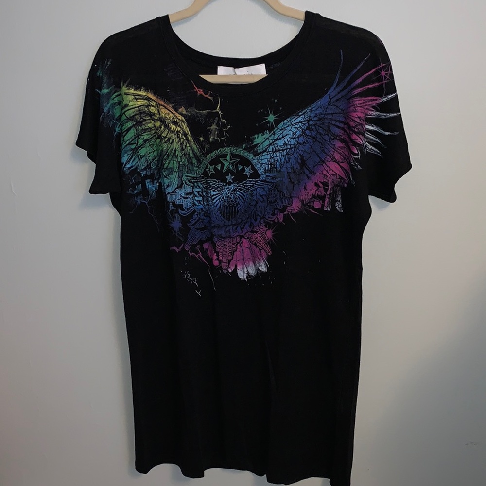 IRO 100% linen graphic wings and stars tee